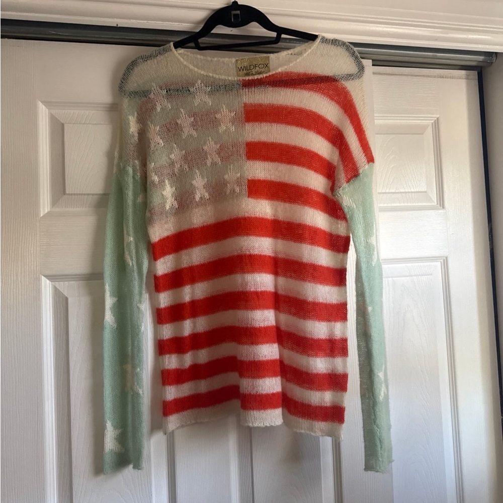 Wildfox Women's Striped Star Sweater - Red, White, and Blue